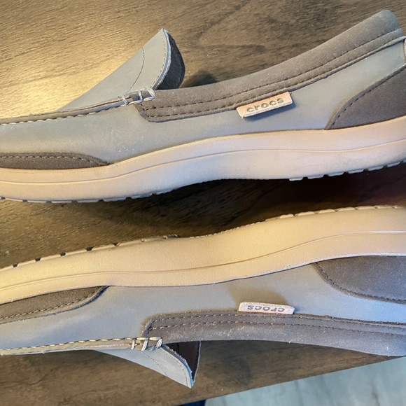 New Men's Leather Crocs Slip-On Loafers, Sz 12M - Picture 4 of 5